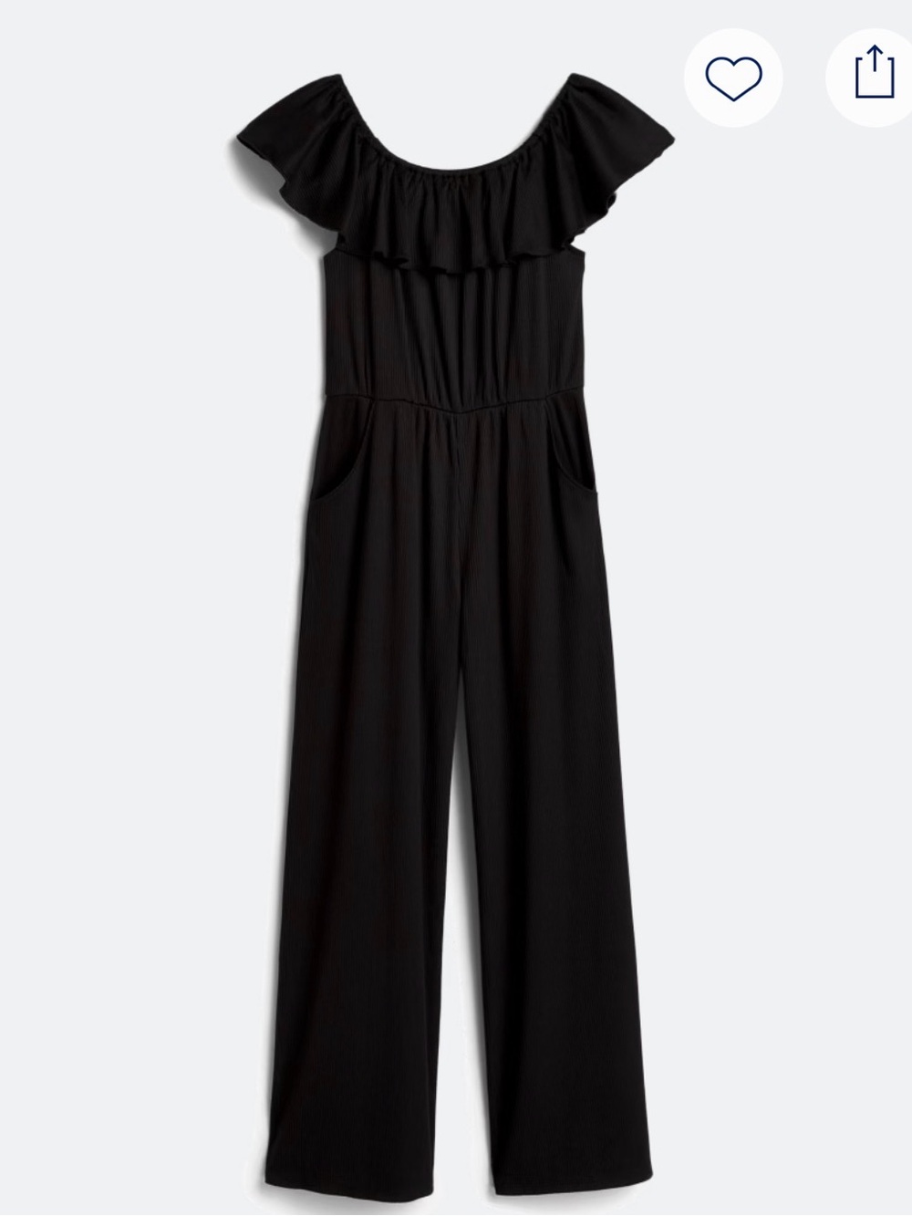 Black Off-Shoulder Ruffle Jumpsuit